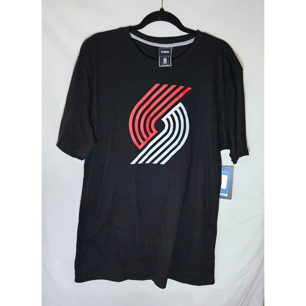 UNK NBA Portland Trail Blazers Primary Logo Tee Shirt Black Men's XL NWT